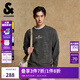 杰克·瓊斯（JACK&JONES）25年BSQ聯(lián)名男裝秋季圓領(lǐng)衛衣男滿(mǎn)印寬松純棉潮流套頭長(cháng)袖上衣 E44黑砂色 常規 M （175）
