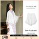 三彩2025新款蝴蝶結(jié)盤扣流蘇披肩女夏米白國風穿搭外搭遮陽氛圍感 米白色 均碼
