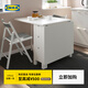 宜家（IKEA）NORDEN諾頓實木雙折疊儲物帶抽屜小戶型家用伸縮餐桌 白色折疊式餐桌