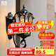燈力 歐式戶外壁燈過(guò)道樓梯防水花園美式室外陽(yáng)臺(tái)別墅大門復(fù)古庭院燈 黑色-歐式壁燈-12W暖光
