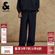 杰克·瓊斯（JACK&JONES）男裝25年秋冬季褲子男直筒寬松緊腰抽繩衛褲運動(dòng)休閑長(cháng)褲潮流男褲 E43純黑色 30 170