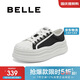 百麗時(shí)尚餅干底板鞋女25春新厚底增高帆布鞋B2550AM5 黑色 37