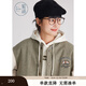 紫涵撞色棒球服棉衣女冬季學(xué)院風(fēng)夾克棉服落肩袖運動(dòng)休閑 霧綠色 S