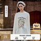 Teenie Weenie小熊長袖T恤女2025年夏季新款甜美清新田園印花T恤打底衫女 象牙白 M