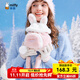 米菲（MIFFY）斜挎包女高級感水桶包仿兔毛絨包生日禮物雙肩帶可愛(ài)風(fēng)兔耳朵磁扣 粉色