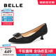百麗（Belle）舒適優(yōu)雅單鞋女2025春新商場(chǎng)款真皮氣質(zhì)高跟鞋D3N1DAQ5 黑色 37 (235mm)