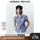UR2025夏季新款女裝時尚復古休閑撞色格紋開襟襯衫UYY250067 藍色格子 S