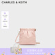 CHARLES&KEITH迷你菱格流浪包單肩斜挎雙肩包包女包生日七夕禮物CK2-60782390 粉紅色Pink S