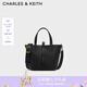 CHARLES&KEITH25秋新品簡約通勤手提水桶包菜籃子包七夕禮物CK2-10151518 Black黑色 S