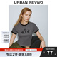 UR2025秋季新款女裝趣味撞色貓咪印花修身短袖T恤UYV450040 深灰 (修身款) M