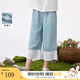 茵曼（INMAN）【萊賽爾】茵曼女童涼感牛仔七分褲2025夏季兒童中大童寬松休閑褲 淺牛仔藍(lán) 170