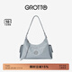 GROTTO個(gè)樂(lè )25年新色吐司hobo包植鞣羊皮腋下單肩斜挎軟包通勤禮物 霧霾藍/亮銀 L