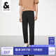 杰克·瓊斯（JACK&JONES）男裝休閑褲男泡泡紗秋季薄款褲子高級感商務(wù)休閑男褲品牌九分褲 黑色E40 34 180