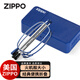 ZIPPO美國折疊便攜老花鏡超輕進(jìn)口品牌高清防藍光眼鏡新男女款藍 100度