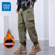 真維斯美式工裝褲男士2025新款秋冬季大碼加肥加大束腳冬季休閑男款褲子 K501軍綠色加絨 XL
