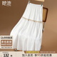 她池寬松款半身裙2025春夏新款女裝民族風(fēng)松緊腰中長款A(yù)字裙