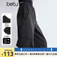 百圖betu女裝2025夏季新款休閑褲山系戶外工裝褲透氣面料褲子2504D05 黑色 M