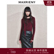 MAXRIENY【商場(chǎng)同款-節慶穿搭】精致復古安哥拉紅一字領(lǐng)針織上衣 暗紅 L 03/38/L
