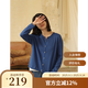 無(wú)色無(wú)味【經(jīng)典休閑】熱賣(mài)款全棉簡(jiǎn)約純色V領(lǐng)針織衫毛衣開(kāi)衫外搭女裝外套 克茵藍 M (36)