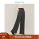 茵曼（INMAN）簡(jiǎn)約高腰闊腿褲2025春秋季女裝新款時(shí)尚垂感顯瘦長(cháng)褲子 深灰色 27