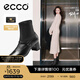 愛步（ECCO）靴子女 時(shí)尚潮流百搭女靴羊皮輕奢粗跟短靴女 型塑290973 黑色29097351052 36