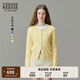 Teenie Weenie【趙露思同款】小熊女裝毛衣黃色針織衫空調(diào)開(kāi)衫 黃色 S