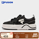 FILA FUSION斐樂(lè )潮牌女鞋滑板生活鞋2025夏新款50-50帆布鞋休閑鞋 黑/奶白-BG 36.5