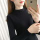 中領(lǐng)針織衫內搭女秋冬新款半高領(lǐng)毛衣打底衫修身顯瘦韓版女裝上衣 黑色 S