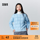 森馬毛衣女冬寬松時(shí)尚氣質(zhì)圓領(lǐng)針織衫優(yōu)雅千鳥(niǎo)格套頭衫女裝內搭 藍色調00388 M