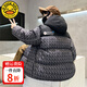 G.DUCKKIDS小黃鴨男童冬裝棉衣洋氣中大童棉襖冬季時(shí)髦男孩加厚棉服外套 黑色 反光條拼色棉衣 140 碼--建議身高135cm左右