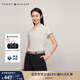 TOMMY HILFIGER【五?？邸肯募九b珠地網(wǎng)眼優(yōu)雅通勤純色條紋修身短袖T恤POLO 米白條紋8P0 M (推薦：105-115斤)