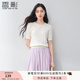 香影針織衫女短袖2025夏裝新款t恤氣質(zhì)時(shí)尚圓領(lǐng)套頭釘珠米白上衣 米白 M 160/84A/95-110斤