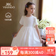 英氏（YEEHOO）女童裙子兒童衣服夏季時(shí)尚淑女休閑風(fēng)連衣裙夏裝新款可愛(ài)中小童裝 生如夏花-白色 【100%棉】 120