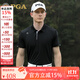 PGA高爾夫服裝男士短袖夏季運動(dòng)t恤吸濕速干 翻領(lǐng)polo衫男裝 101358-黑色 2XL