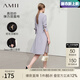 AMII中秋好禮2025早秋季POLO領(lǐng)荷花紐扣A擺連衣裙女修身顯瘦小黑 高級灰 170/92A/XL