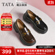 他她（TATA）盧昱曉同款魔法偵探厚底樂(lè )福鞋女真皮黑色小皮鞋秋冬新款JK鞋單鞋 黑色（寬版-跟高6CM） 37