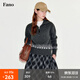 fano studios范洛Fano 費(fèi)爾島復(fù)古提花綿羊毛混紡半開(kāi)拉鏈polo領(lǐng)毛衣女上衣秋 深灰色 現(xiàn)貨 L
