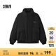 森馬棉服男設(shè)計(jì)感假兩件冬外套厚款保暖立領(lǐng)棉衣時(shí)尚繡花 黑色90001 165/84A/S