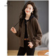 clotho Rennie品牌女裝短款外套女2025春秋新款韓版寬松休閑時(shí)尚百搭連帽上衣 咖色 M