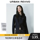 UR2025秋季新款女裝復古蝴蝶結水洗長袖牛仔襯衫UYY850027 靛藍 S