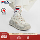 斐樂(lè )（FILA）官方女鞋復古運動(dòng)鞋新款加絨可頌鞋休閑鞋老爹鞋 豆腐白/燕麥色-TO 38