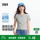 森馬（Semir）涼感T|短袖T恤女短款刺繡修身2025基礎圓領正肩夏裝109325100007