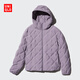 優(yōu)衣庫女裝PUFFTECH空氣棉服連帽外套469871 72 藍紫色 XL