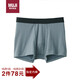 無(wú)印良品（MUJI）男式 棉天竺 前封口 平角內褲 煙熏藍色圖案 L 