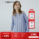 PORTS寶姿 商場同款新品女裝氣質設計感條紋針織上衣LL8K414RKE004 貝爾藍 常規(guī) S （4）