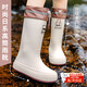 麓格立雨鞋女款2025新款高筒防水防滑雨靴百搭長(cháng)筒水鞋時(shí)尚學(xué)生軟底水靴 高筒雨靴36-37