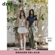DZZIT地素短袖T恤2025夏季新款簡約貓咪直筒印花修身上衣女3J2B3831R 深卡其色 XS