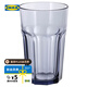 宜家（IKEA）POKAL博克爾加厚鋼化玻璃杯家用透明大容量耐熱果汁杯 淺紫色杯子350毫升
