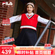 FILA斐樂(lè )女童裙子2025年春季新款中大童紅色兒童連衣裙兩件套潮 傳奇紅-RD 130