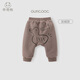 乖奇熊男女寶寶純棉抓絨長(zhǎng)褲子秋冬季保暖褲嬰幼兒外出卡通大pp褲春秋款